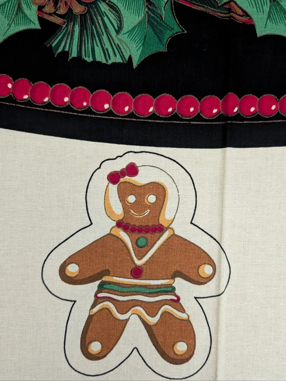 VTG Joan Kessler Concord Fabric 2 Panels Tree Skirt Stocking Cut Sew